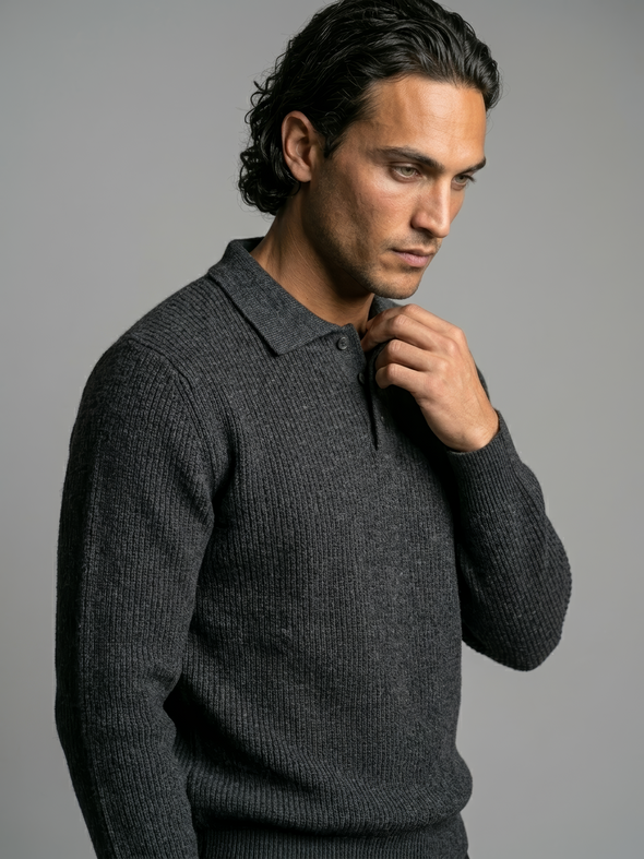 Textured Knit Polo