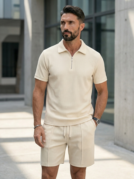 Textured Summer Polo Set