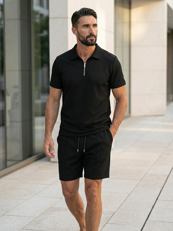 Textured Summer Polo Set