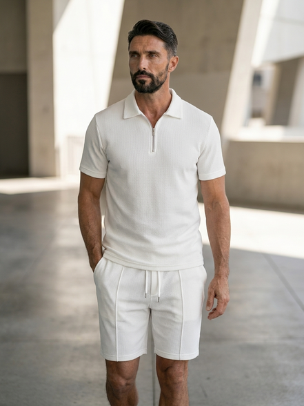 Textured Summer Polo Set