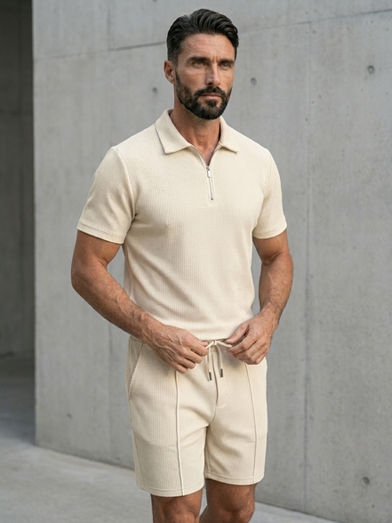 Textured Summer Polo Set