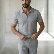 Textured Summer Polo Set