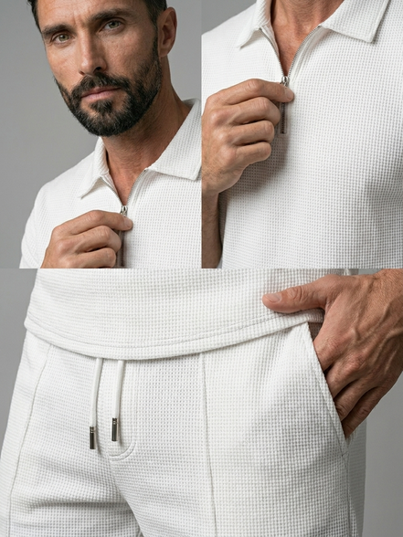 Textured Summer Polo Set