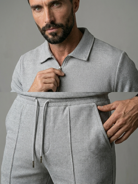 Textured Summer Polo Set