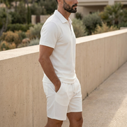 Textured Summer Polo Set