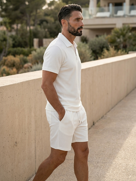 Textured Summer Polo Set
