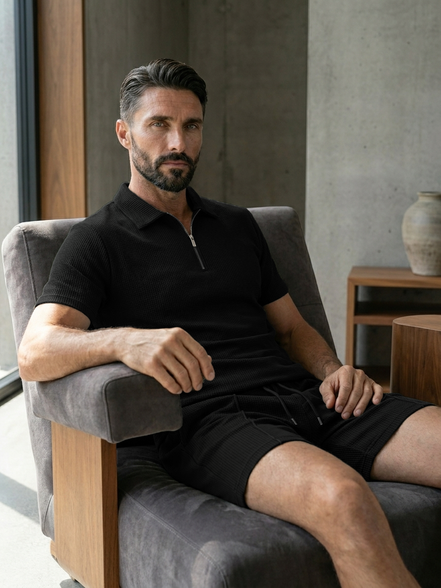 Textured Summer Polo Set