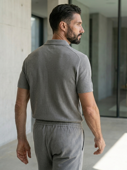 Textured Summer Polo Set