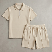 Textured Summer Polo Set