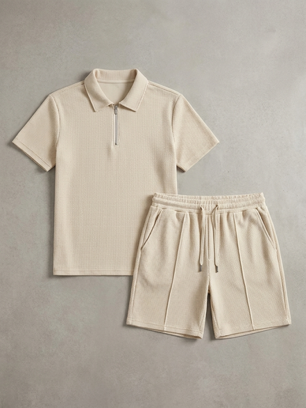 Textured Summer Polo Set
