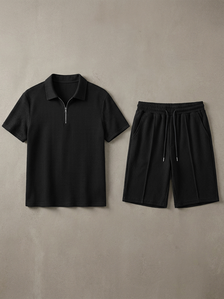 Textured Summer Polo Set