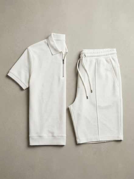Textured Summer Polo Set