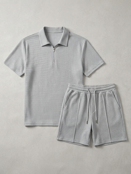 Textured Summer Polo Set