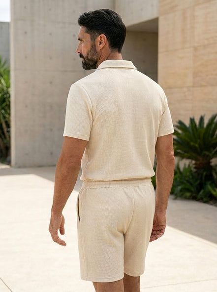 Textured Summer Polo Set