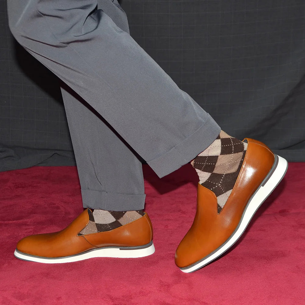 Classic Men's Dress Loafer Shoes Whole Cut Genuine Leather Slip-On Casual Shoes Office Social Business Comfortable Sneaker Man