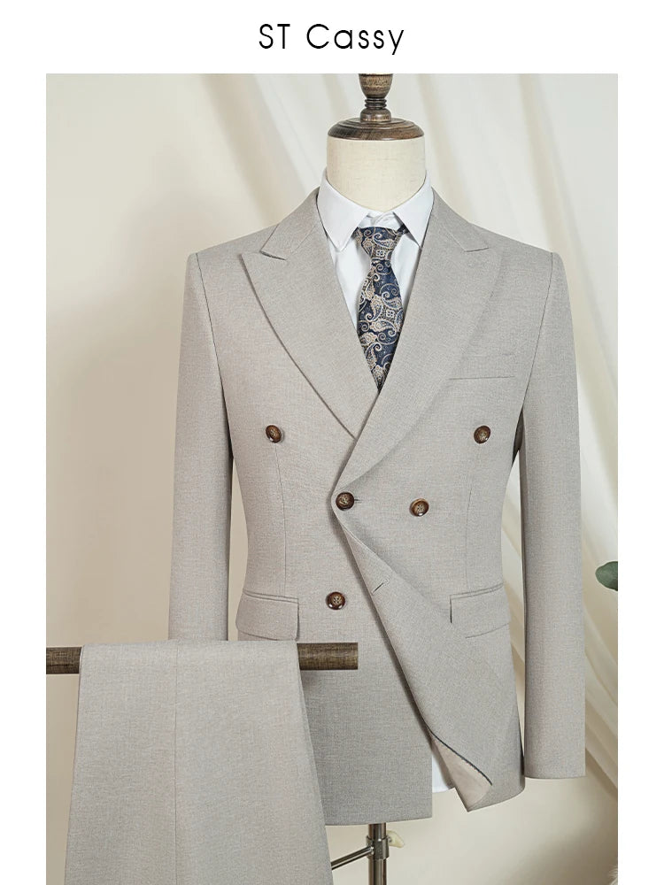 ST Cassy dark blue Elegant Man Suit 2 Pcs Set Modern Wedding Party Suits for Men Stylish Business office suit